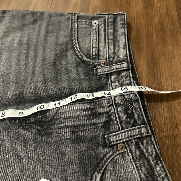 NWT free people we the free maverick frayed fringe mini skirt black denim sz 24 - Picture 6 of 7